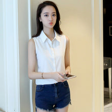 Load image into Gallery viewer, New Turn Down Collar Blouse Sleeveless