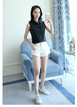 Load image into Gallery viewer, New Turn Down Collar Blouse Sleeveless