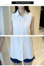 Load image into Gallery viewer, New Turn Down Collar Blouse Sleeveless