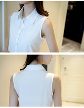 Load image into Gallery viewer, New Turn Down Collar Blouse Sleeveless
