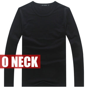 high-elastic cotton t-shirts men's long sleeve