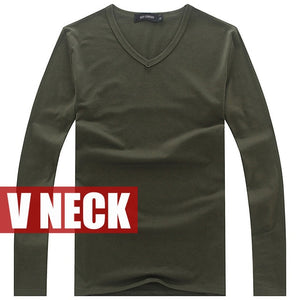 high-elastic cotton t-shirts men's long sleeve