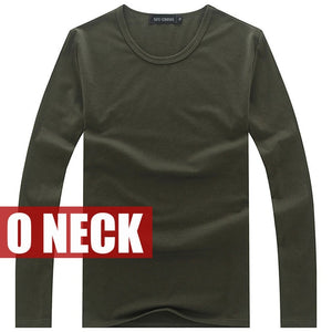 high-elastic cotton t-shirts men's long sleeve