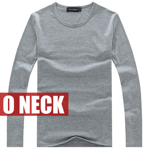 high-elastic cotton t-shirts men's long sleeve
