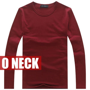 high-elastic cotton t-shirts men's long sleeve