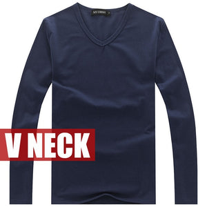high-elastic cotton t-shirts men's long sleeve