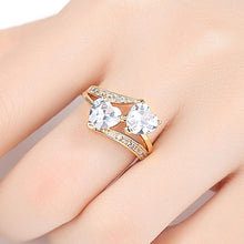 Load image into Gallery viewer, Double Heart Rainbow Ring