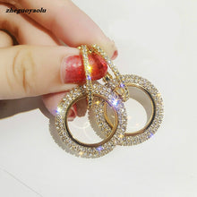 Load image into Gallery viewer, New Crystal Earrings Round Gold And Silver Earring