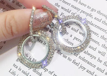 Load image into Gallery viewer, New Crystal Earrings Round Gold And Silver Earring