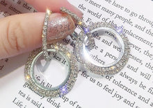 Load image into Gallery viewer, New Crystal Earrings Round Gold And Silver Earring